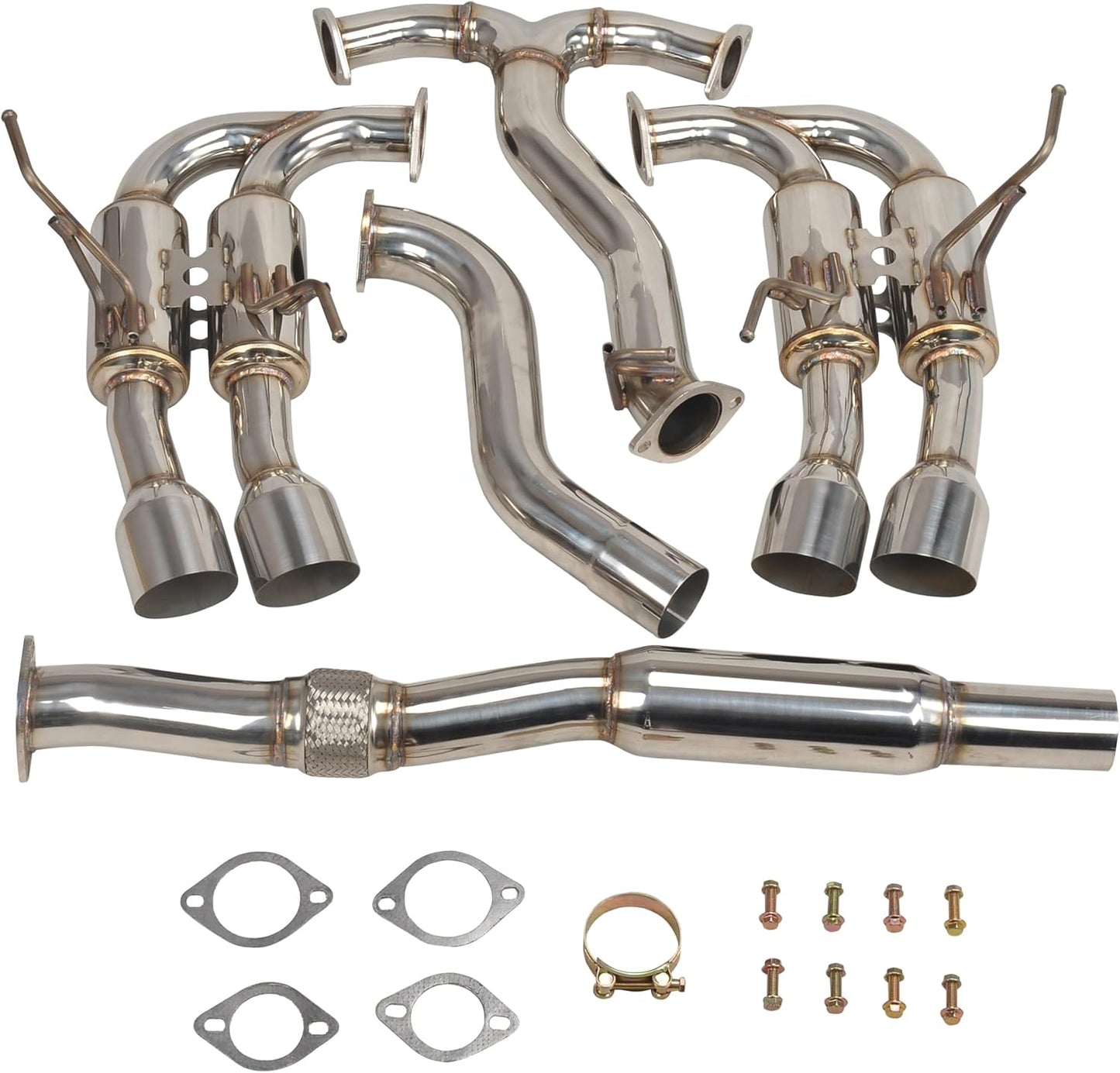 Exhaust Pipe Kit Fit For Subaru WRX/STI 2015-2021，2015 2016 2017 2018 2019 2020 2021 Exhaust Manifold Header Pipes + muffler tailpipe