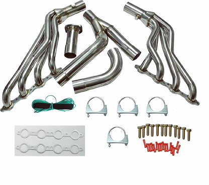 Exhaust Header kit For Chevy Silverado Tahoe Avalanche & GMC Sierra Yukon，1999-2006 4.8L 5.3L 6.0L，1999 2000 2001 2002 2003 2004 2005 2006 Silverado Tahoe Avalanch Sierra Yukon Exhaust Header Manifold