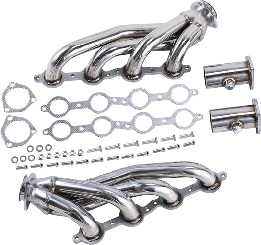 Exhaust Manifold Header For Chevy C10 Chevelle Camaro Caprice Impala Malibu LS1 LS2 LS6 LS7 LSX LS Swap， For GM Gen III/IV 4.8L/5.3L/5.7L/6.0L/6.2L LS engines (LS1/LS2/LS3/LS6/LS7) Exhaust Headers