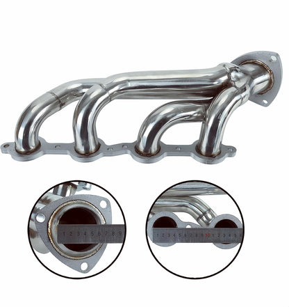 Exhaust Headers kit For for 2002-2016 Chevy Silverado 1500 2500HD 3500HD 4.8L 5.3L，02-16 Chevy Silverado 1500 2500HD 3500HD Exhaust Headers Manifold Stainless Steel